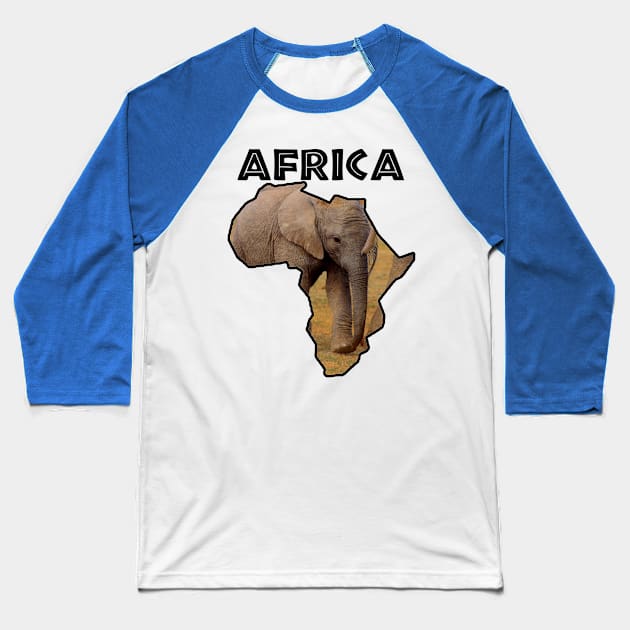 African Wildlife Continent Elephant Calf Baseball T-Shirt by PathblazerStudios